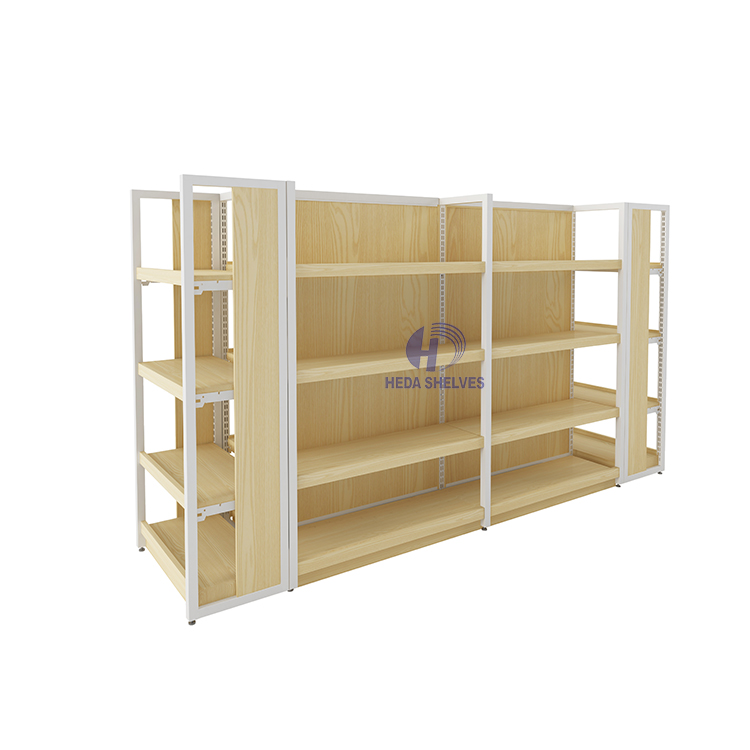 wooden shelf for supermarket